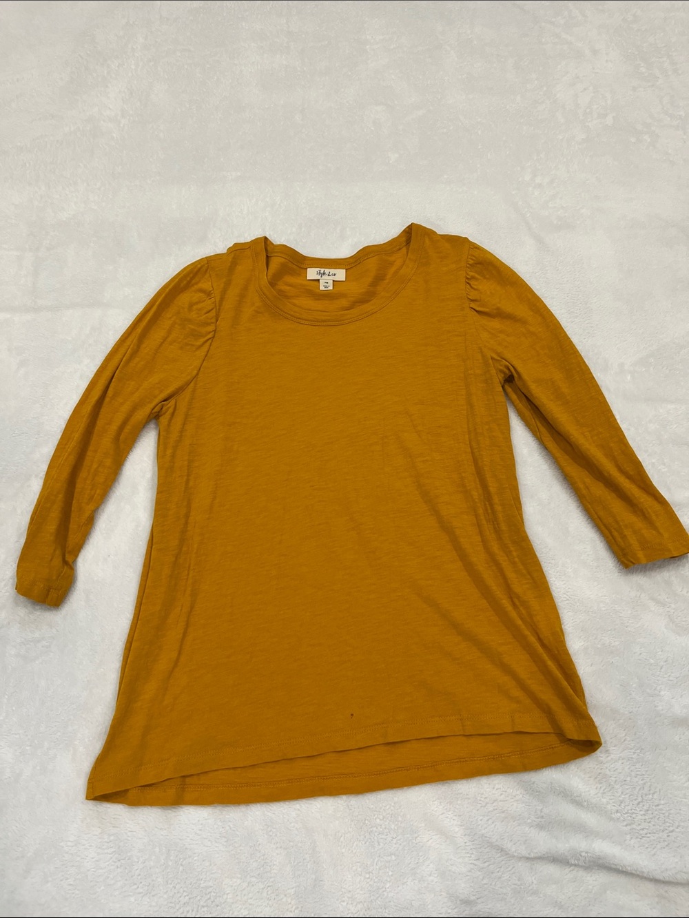 Style & Co. mustard yellow long sleeve scoop neck tee